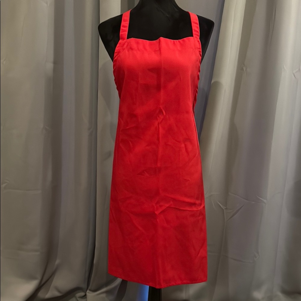 Elegant Red Apron - BRAND NEW. 33” top to bottom not including tie around neck.